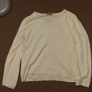 Soft white v neck sweater XL